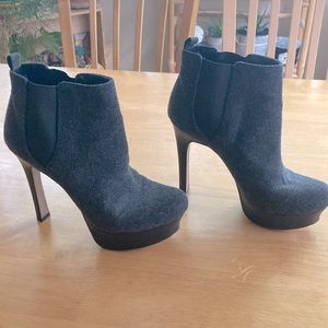 Vince Camuto platform grey flannel boots
